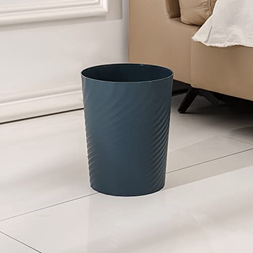 Image of Plastic Small Bathroom Trash Can Wastebasket Garbage, Bluish Green, 2 Pack | Sturdy-Easy to Clean, Bathroom, Laundry Room, Kitchen, Office, Kids Room, Dorm, Bedroom, 1.8 Gallon