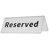 MAGICLULU Signo Reservado de Mesa Acero Inoxidable para Boda y Restaurante Señal de Asiento Reservado y Práctica