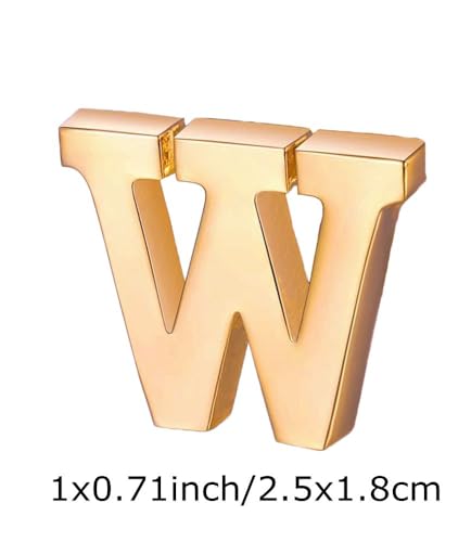 Image of vmcoatdu A-Z Initial Pins 26 Letters Pins 18K Gold Plated and Silver Tone Metal Brooch Breastpin Badge