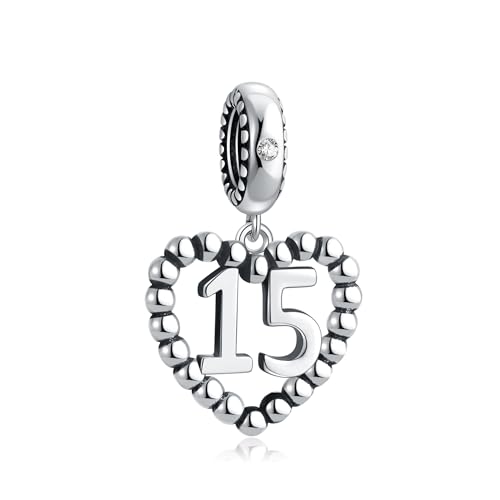 Image of 925 Sterling Silver Number Charm fits Pandora, Gift for Women