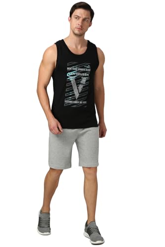 Image of Van Heusen Men's Cotton Regular Fit Sport Graphic Print Vest - Super Soft, Sleeveless,