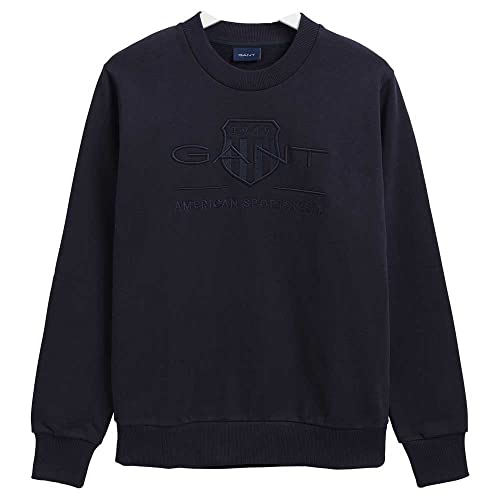 Gant Para Hombre. 2036017 Sudadera Tonal Shield De Cuello Redondo Marino (M), Casual, AlgodóN, Manga Larga - 3