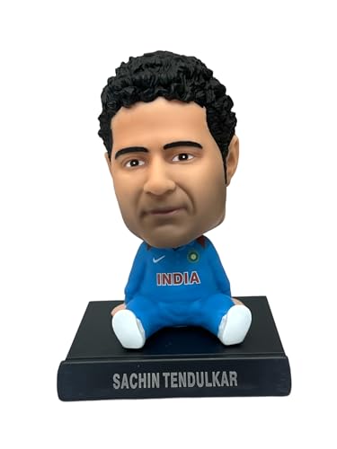 Image of AUGEN Super Hero Sachin Tendulkar Action Figure Limited Edition Bobblehead with Mobile Holder for Car Dashboard, Office Desk & Study Table (Pack of 1)