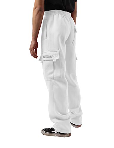 Ma Croix Mens Premium Heavyweight Cargo Sweatpants Fleece Cotton Long Pants Big and Tall M-5XL3