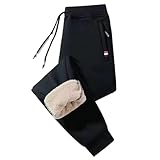 survetement aarhon Pantalon de survêtement épais fabriqué en polaire Sherpa douce et confortable, polaire et ourlet rétractable pour aider à bloquer le froid et le froid