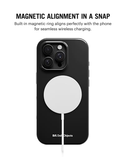 Image of DailyObjects Polycarbonate Enamel Bumper Magsafe Case for iPhone 16 Pro Compatible with Mag-Safe Wireless Charging | Black Hybrid Magnetic Back Cover