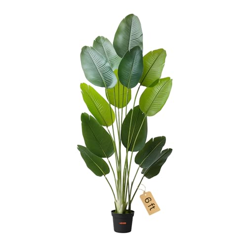 VEVOR Oiseau de Paradis Artificiel, 1,8 m, Plante Artificielle Tropicale en Pot, Faux Arbre Tropical, Fausse Plante Feuilles Polyéthylène pour Décoration Intérieur,...