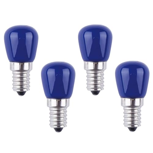Jiotouhu E14 LED Glühbirne 220V Kühlschrank Birnen Ersatz für Appliance Kühlschrank Dunstabzugshaube, Blau (4er Pack)
