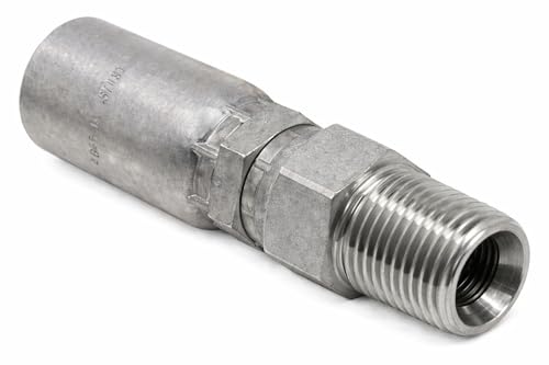 Image of (10-Pack) 3 /8 inch Hose x 3 /8 inch NPTF Male Pipe Swivel Hydraulic Hose Crimp Fitting Ends | MPX-06-06