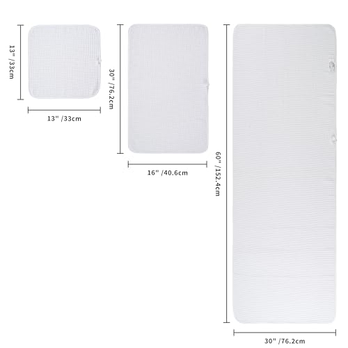 POLYTE 430 gsm Microfibre Quick Dry Lint Free Oversize Bath Towel Set, 6 Piece (Beige, Waffle Weave)