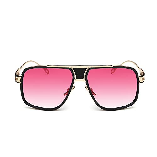 Image of Aviator Sunglasses for Men Retro Fashion Gold Oversized 70s shades | Disco Party Casual Lentes De Sol Hombre Large Big Designer 70s Outfits Sun Glasses Cool Metal Vintage Stylish Tinted Eyewear