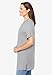 Woman Within Plus Size Perfect Short-Sleeve Shirred V-Neck Tunic - 2X, Heather Grey