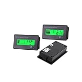 デジタル バッテリー電圧計・残量計 バッテリー残量表示計 汎用型 バッテリーモニター バッテリーチェッカー DC 12V-48V リチウム電池 鉛蓄電池 リン酸鉄リチウムイオン電池 LCDディスプレイ バッテリーモニター グリーンバックライト