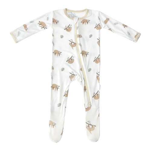 Image of Sloth Footie for Baby - 95% Viscose from bamboo, 5% Spandex - Imported, 3-6 Months
