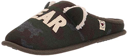 Dearfoams Herren Lil Bear Adult Clog Hausschuh, Camouflage, Large EU Cover