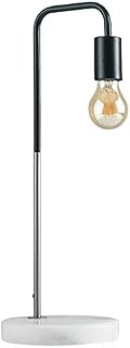 MiniSun Retro Style Black and Copper Metal Table Lamp with a White Marble Base