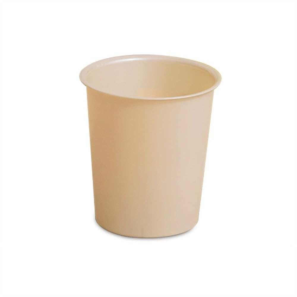 Cubo de basura de plástico redondo para interior en formato monocolor beige