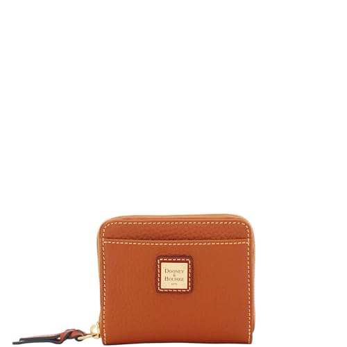 Portefeuille zippé Dooney & Bourke caramel, petit accessoire en cuir pour vos sorties urbaines