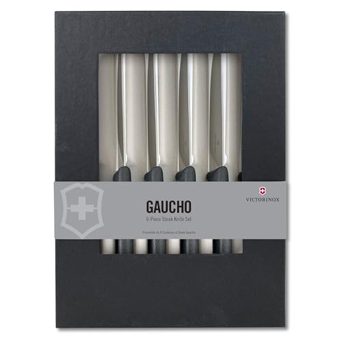 Comparison: Best Straight Edge Steak Knives 5 Victorinox Swiss Classic Steak Knives - Kitchen Utensils - Ergonomic, Stainless Steel Meat Knives - Black Handles, Straight Edge, 6-Piece Set