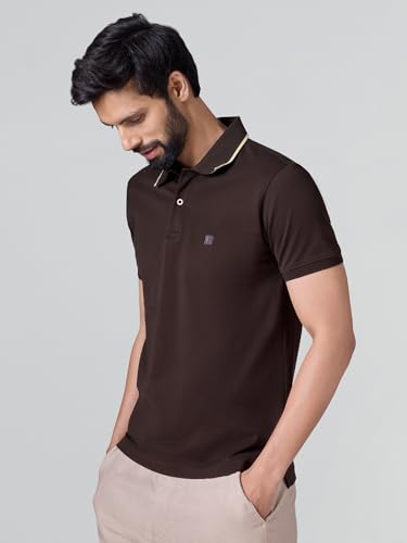 Image of XYXX Men's Apex Mercerized Cotton Striped Collar Pique Polo T-Shirt