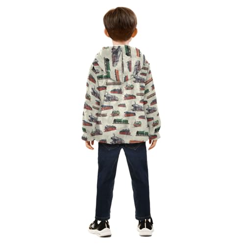Image of Boys Fleece Jacket Hooded Autumn Winter Long Sleeve Thick Warm Outerwear;3-10 Years Kids Cute Fuzzy Jacket