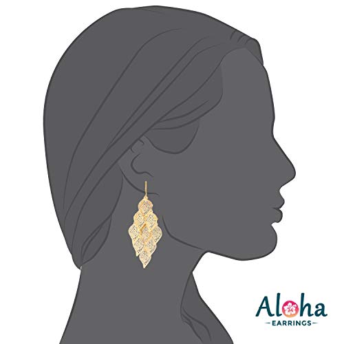 Aloha Earrings Gold Tone Non Pierced Clip On Dangling Earrings3