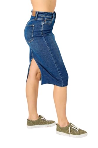 Judy Blue High Rise Denim Midi Skirt2