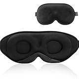 Sleep Mask for Men Women, 3D Contoured Eye Cover, 100% Blocking Light Eye Masks with Adjustable Strap, Soft and Comfortable Memory Foam, Faster Sleep in Travel, Office, Home