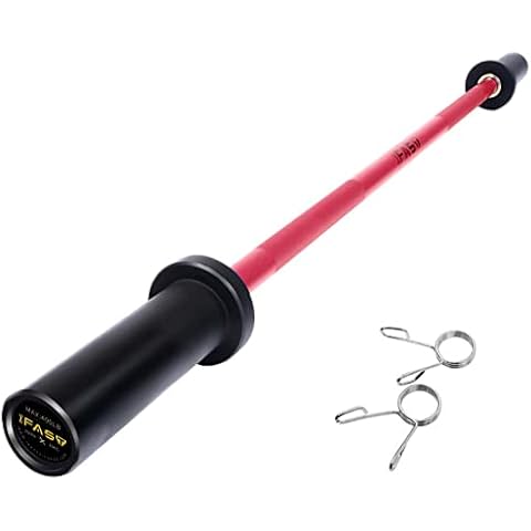 IFAST Olympic Barbell Bar 4FT Solid Chrome Barbell with Bearing, Olympic Weight Bar for Men and Women, 400Lbs Capacity Weightlifting Bar for Strength Training Squat, Home Gym Training Cover