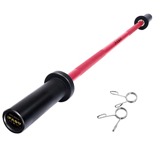 IFAST Olympic Barbell Bar 4FT Solid Chrome Barbell with Bearing, 7.2FT Home Gym 2