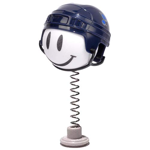 Quantity 3 Pack - Collectible - 2 Blues Team Fan Helmet Head Hockey Car Antenna Toppers/Auto Mirror Dangler/Desktop Spring Bobble Buddy Stand + 1 Happy Face Antenna Ball (Car Accessory)