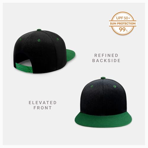 Image of CHOK.LIDS Flat Bill Visor Classic Snapback Hat Blank Adjustable Brim High Top End Trendy Color Style Plain Tone Baseball Cap
