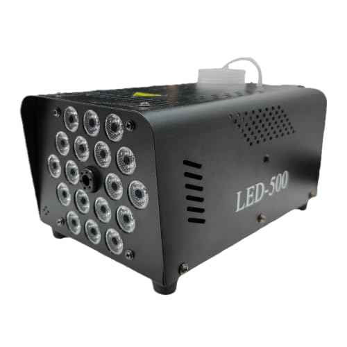 Máquina de humo de 500W con 18 luces LED coloridas miniatura 1