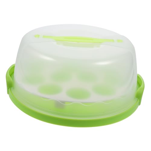 Ciieeo Round Cake Carrier with Handle Reusable Plastic Dessert Box Cupcake Carrier Box