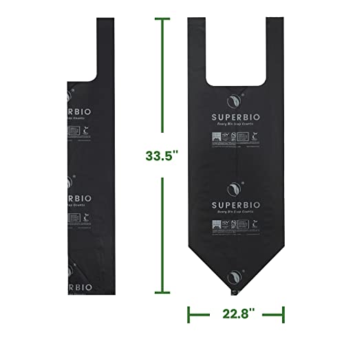 Superbio 8 Gallon Compostable Handle Tie Portable Toilet Bags For Travel, Camping And Outdoor Getaways. 15 Count, Opaque, Leak-Proof Odorless Porta Potty Liners Certified By Bpi And Ok Compost #TOP6