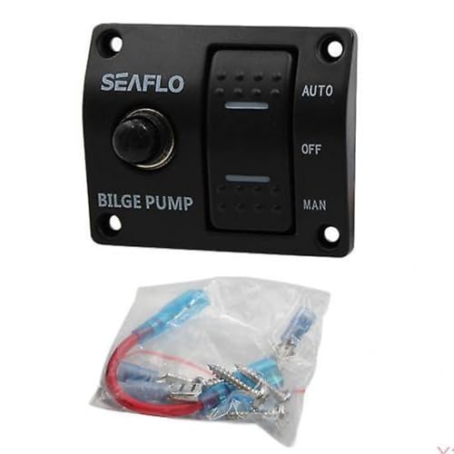 SEAFLO 3-Way Bilge Pump Switch Panel (Automatic-Off-Manual) 12v 24v w/Built-In 15A Circuit Breaker