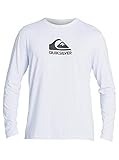 Quiksilver Men's Standard Solid Streak Long Sleeve Rashguard UPF 50 Sun Protection SURF Shirt, White, L