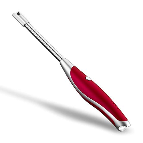 EL-LT2-2 in 1 USB Plasma Rechargeable Electric Lighter Cum Bottle Opener for Kitchen, Pooja Room, Candles, BBQ, Cigars, Multi Purpose - 360 Degree Flexible & Windproof (Red)