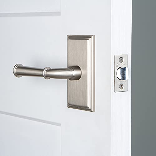 Image of Grandeur 822591 Carre Plate Passage with Georgetown Lever in Satin Nickel, Passage - 2.375