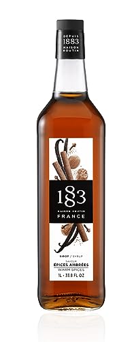 Image of 1883 Warm Spices Syrup for Coffee and Drinks - Made in France, 1 Liter Glass Bottle