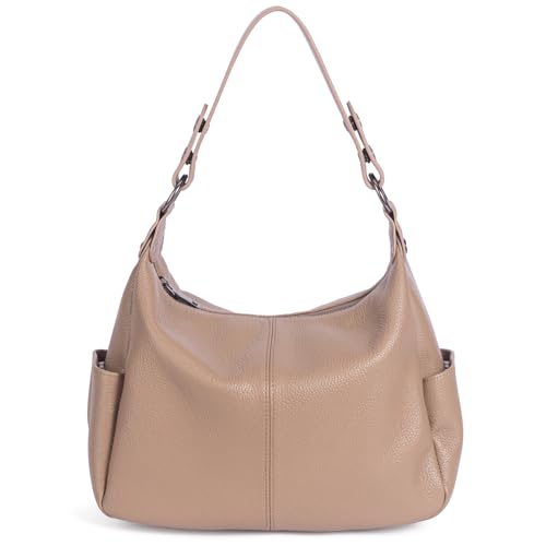 Image of Hobo Bag for Women Genuine Leather Purses Work Casual Shouldler Bag with Two Adjustable Straps