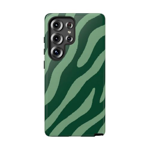 Coque Samsung S25 Ultra rigide ondulée vert clair foncé brillante