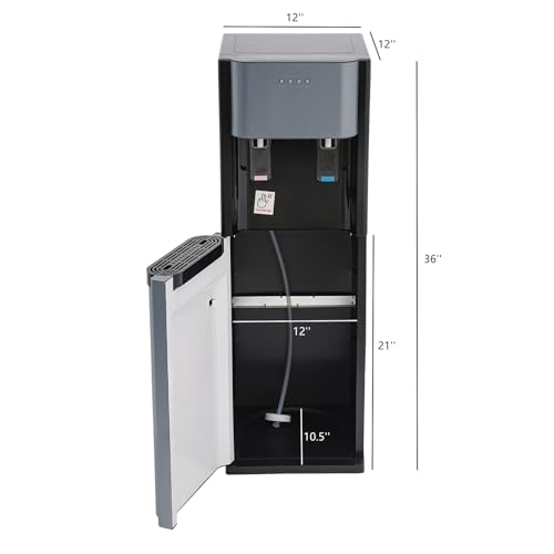 Bottom Loading Water Cooler Dispenser for 5 Gallon Bottles, Hot Cold Drink Water Dispenser 110V 620W Bottom-Loading Water-Cooler Hot & Cold Water Machine for Home Office