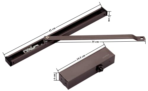 Plantex Automatic Aluminium Soft Door Closer with Double Speed for Heavy Door/Hydraulic Pelmet Arm Door Closer for Hotel-Home-Office (ISO 9001 Certified) (Capacity 120 Kg, Brown)
