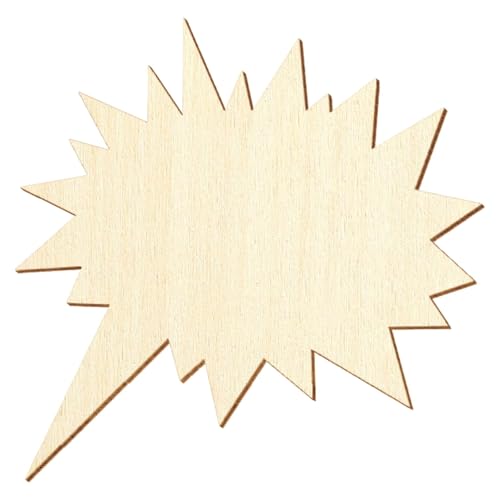 Burbuja de madera con dientes V2, decoración para manualidades, 3 – 50 cm, tamaño: 36 cm, paquete con:10 unidades
