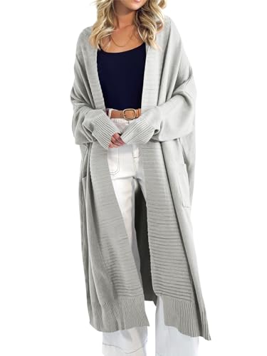 Image of Danedvi Womens Long Cardigan Sweaters 2026 Spring Chunky Knit Oversized Slouchy Open Front Warm Coats with Pockets