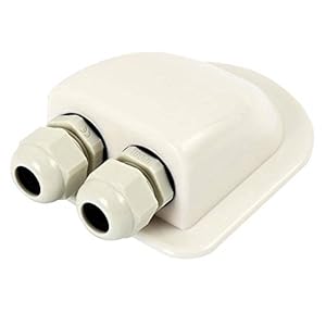 Lionina Passe-Toit 2 entrées pour Camping-Car, Caravane et Bateau Passe-câble en ABS Blanc,Solaire Boîte de câble,Câble Gland Boîte étanche(Blanc)