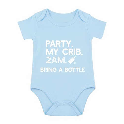 Image of listery Party My Crib Bodysuit Funny Bodysuit Baby Sayings Baby Boy Clothes Party At My Crib 2 Am Bodysuits Baby Girl Clothes