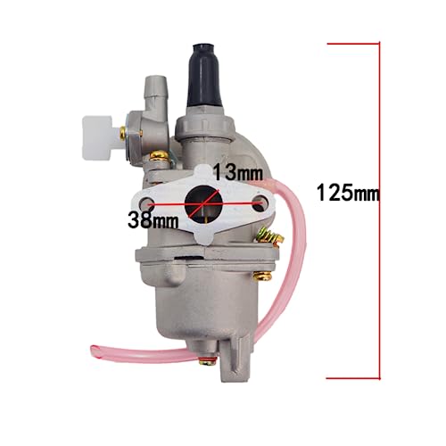 Viviance Vergaser Vergaser Carby + Stahl 44mm Luftfilter + Stack kompatibel mit 47cc 49cc Mini Moto Dirt Pocket Bike ATV Quad Go Kart Minimoto - Rotfilter
