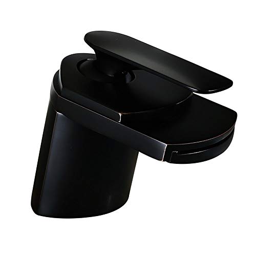 Robinet laiton noir anti-éclaboussure avec mitigeur cascade fluide